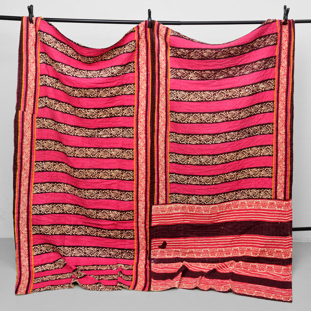 Unika sari kantha tæppe 200 x 200 cm