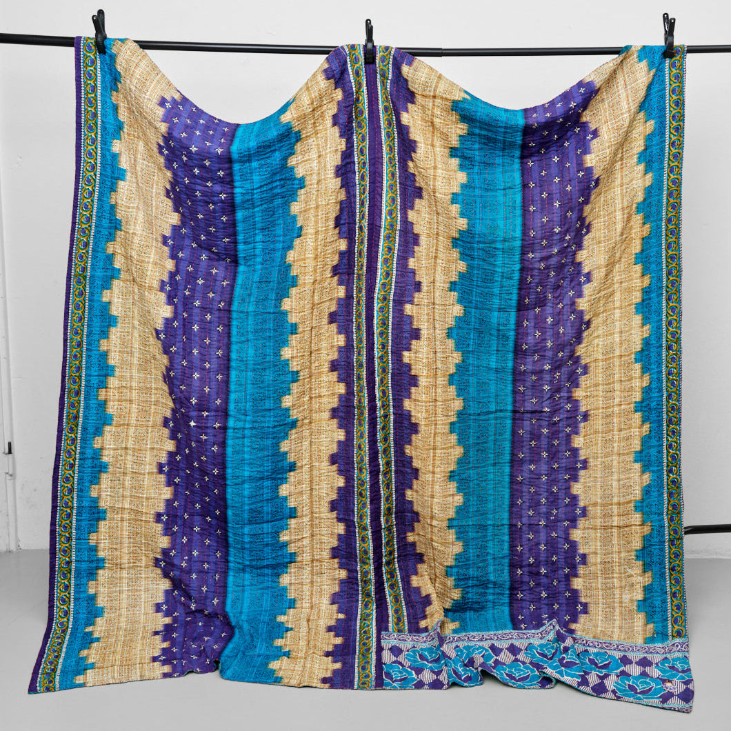 Unika sari kantha tæppe 200 x 200 cm
