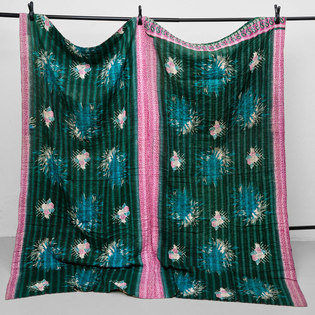 Unika sari kantha tæppe 200 x 200 cm