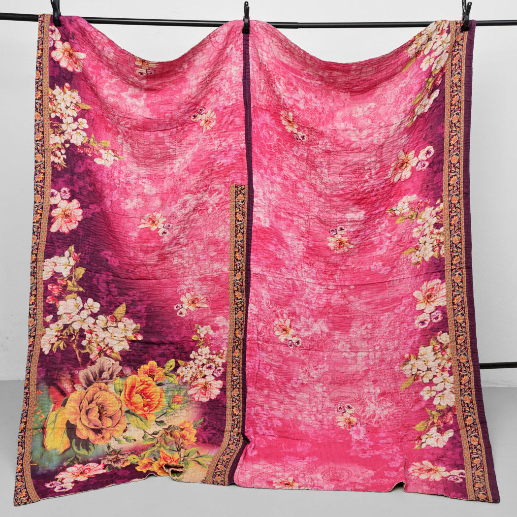 Unika sari kantha tæppe 200 x 200 cm