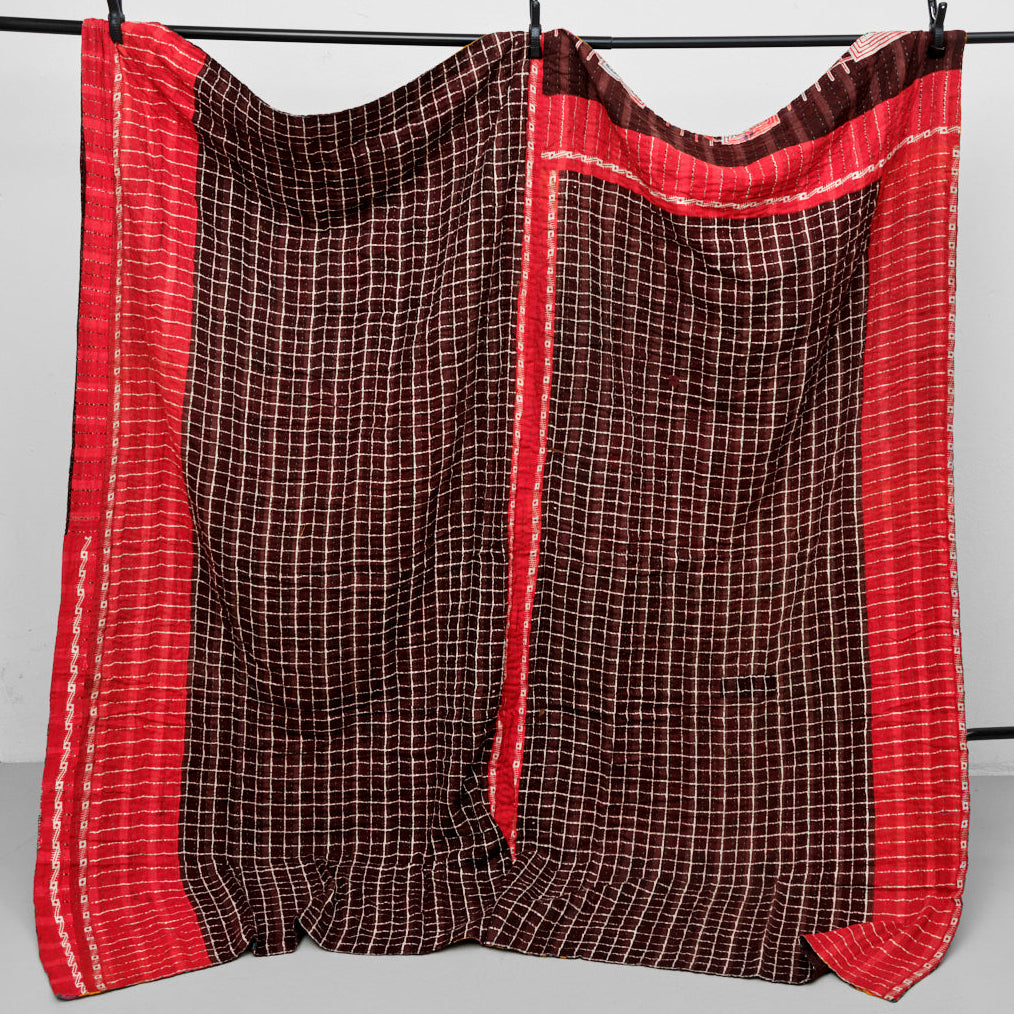 Unika sari kantha tæppe 200 x 200 cm
