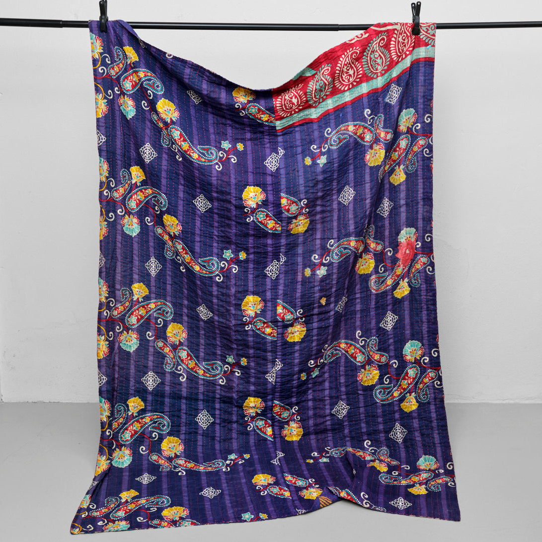 Unika sari kantha tæppe 140 x 200 cm