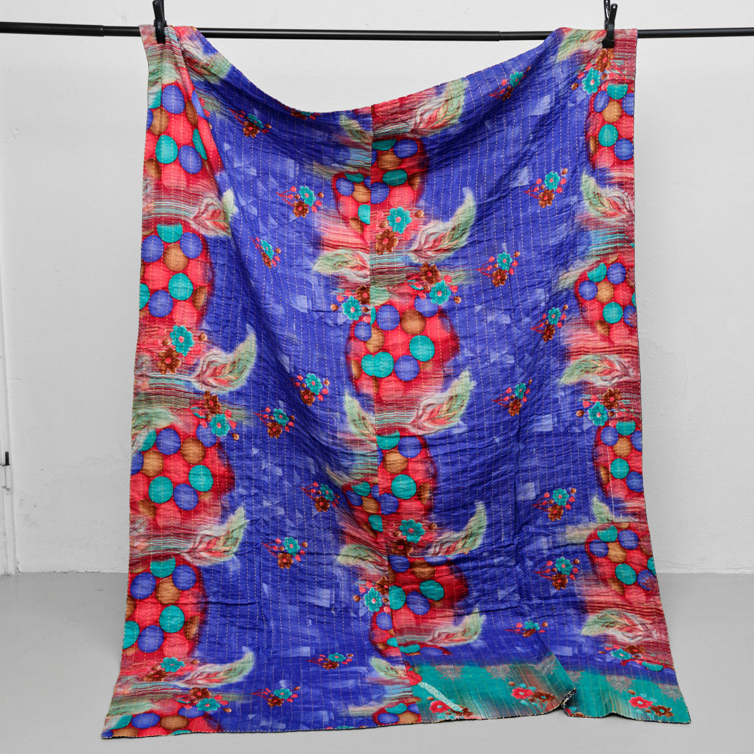 Unika sari kantha tæppe 140 x 200 cm