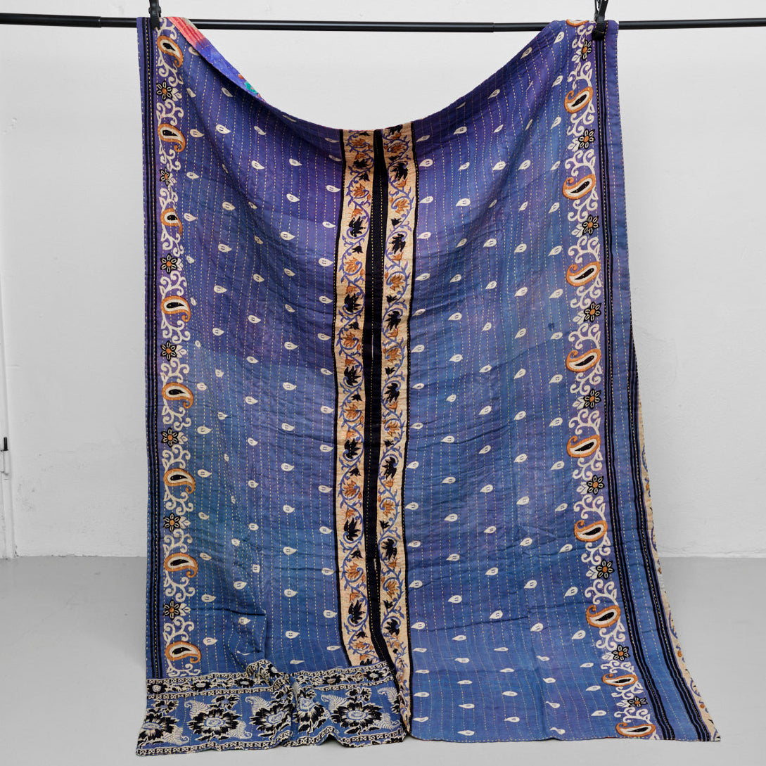 Unika sari kantha tæppe 140 x 200 cm