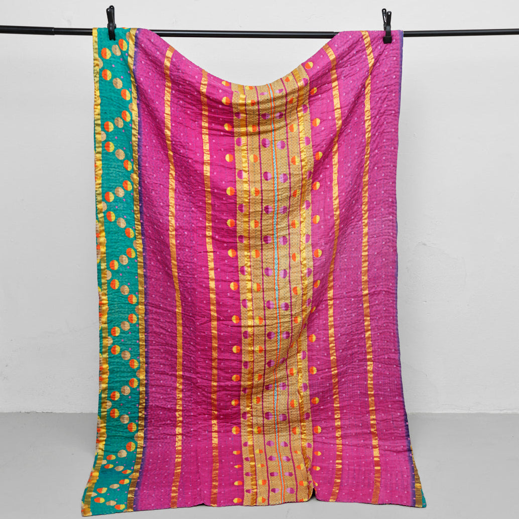 Unika sari kantha tæppe 120 x 200 cm