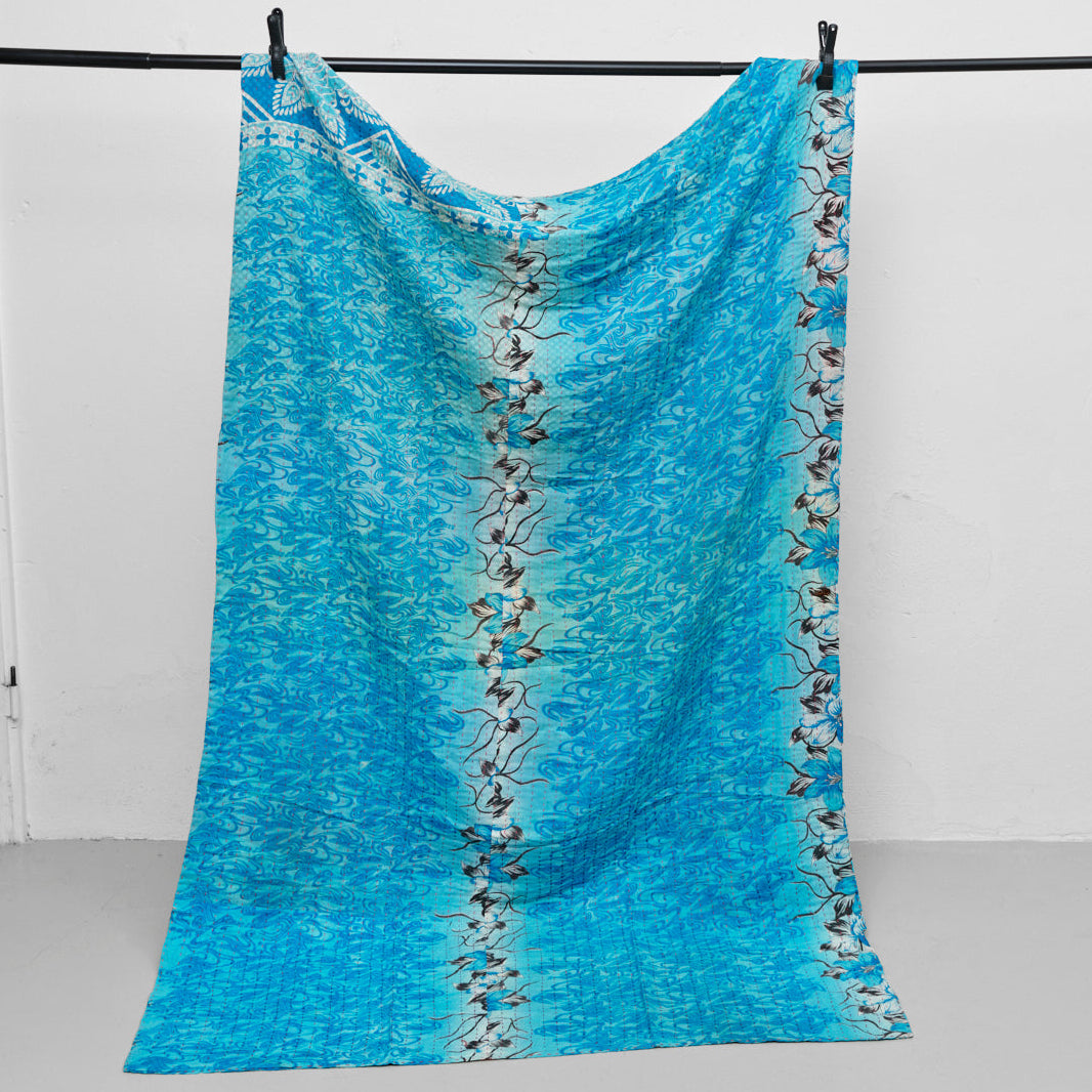 Unika sari kantha tæppe 120 x 200 cm