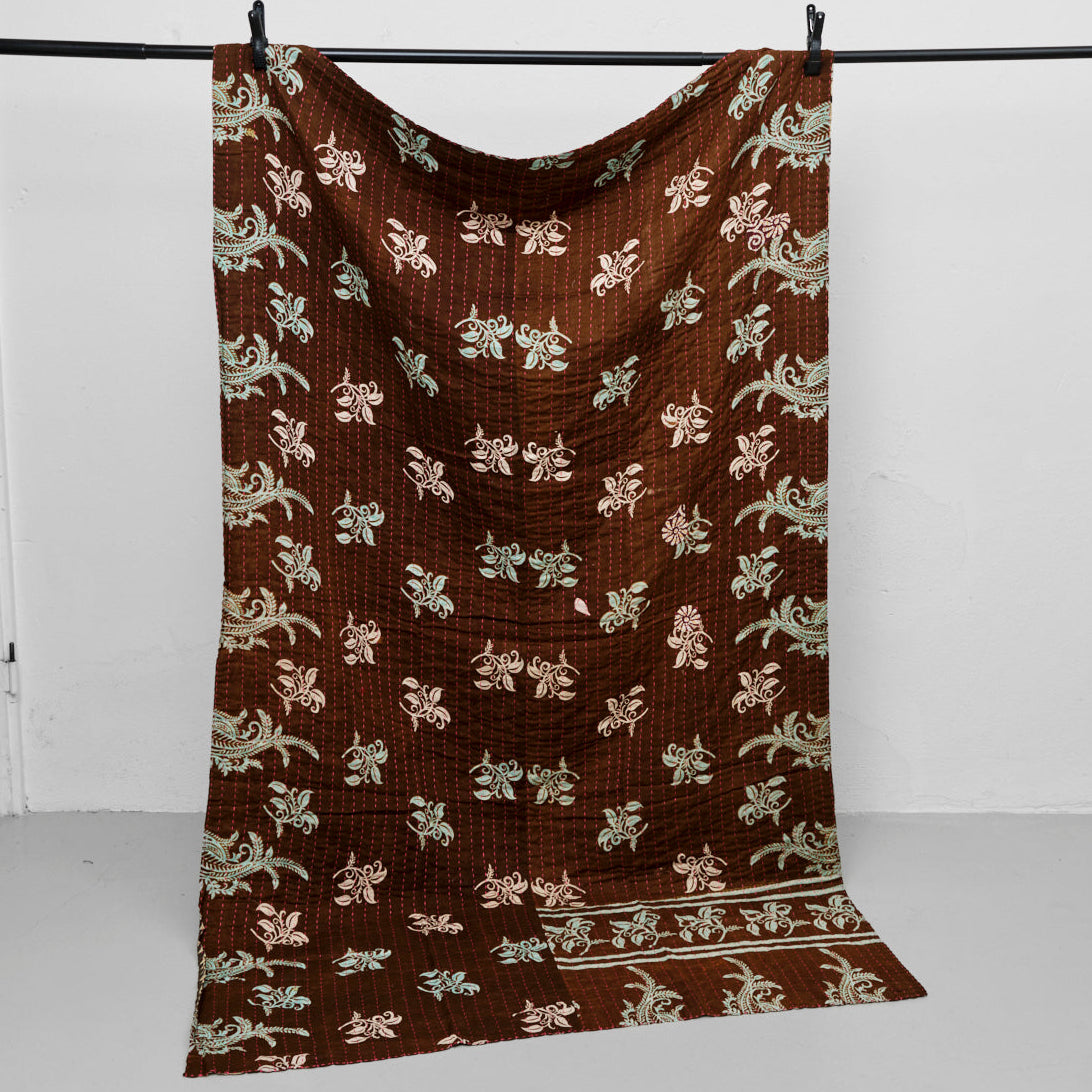 Unika sari kantha tæppe 120 x 200 cm