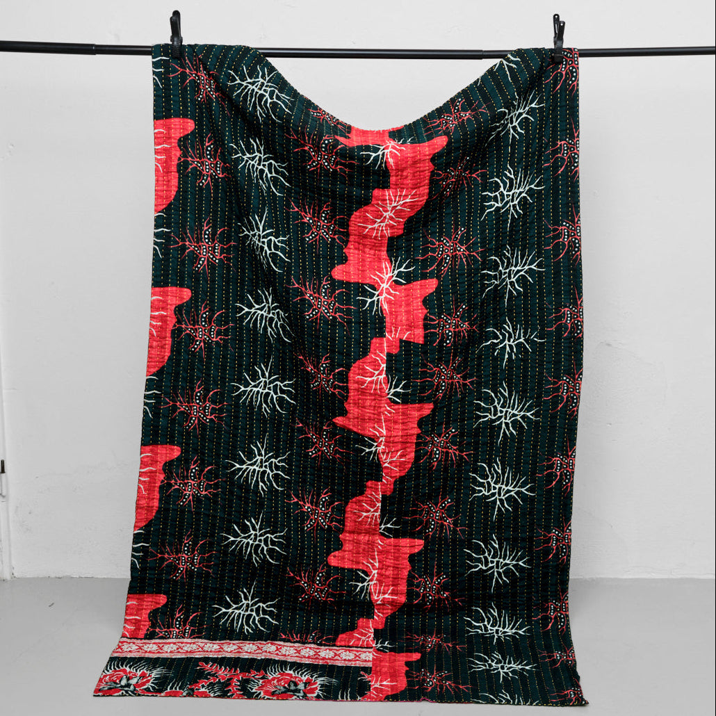 Unika sari kantha tæppe 120 x 200 cm