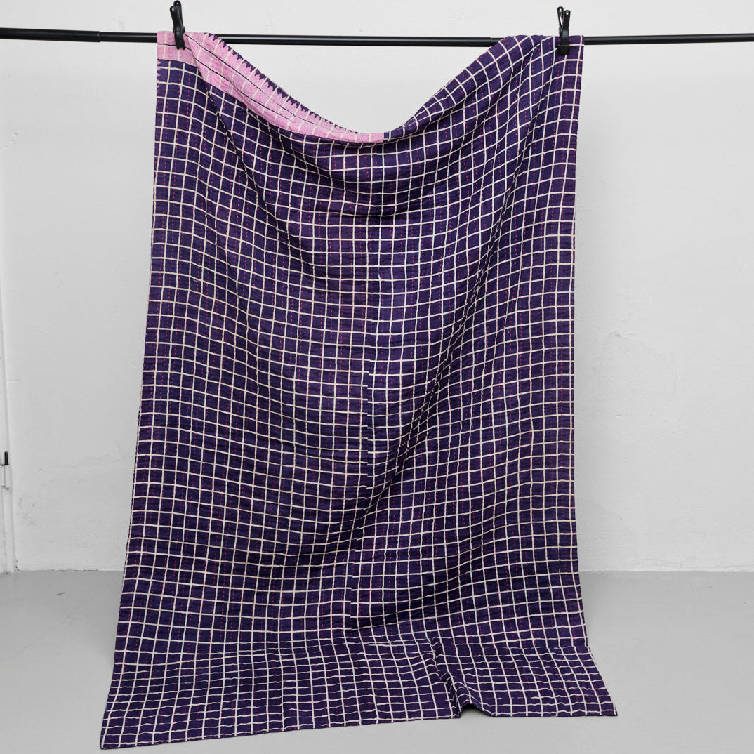 Unika sari kantha tæppe 120 x 200 cm