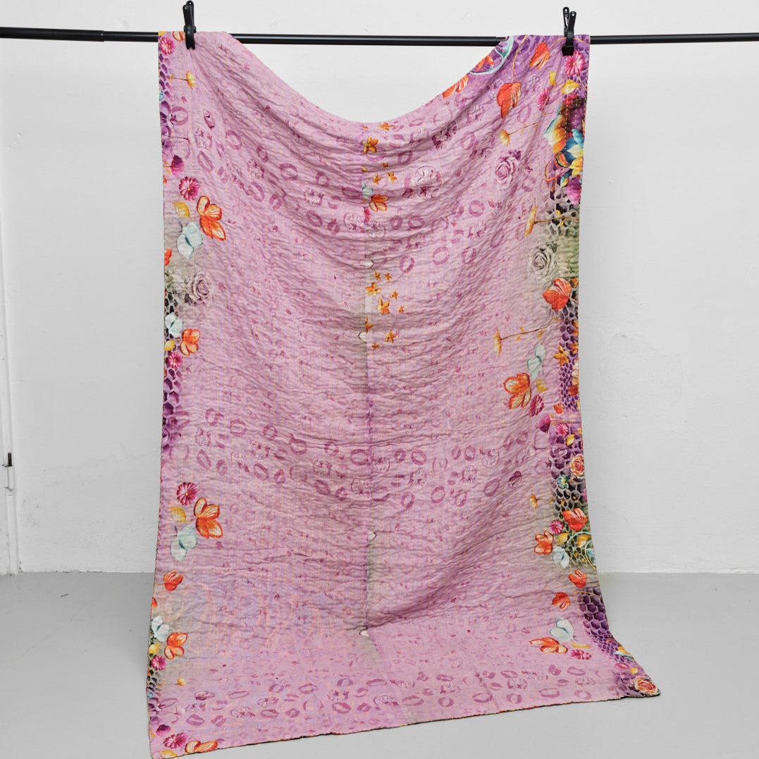 Unika sari kantha tæppe 120 x 200 cm