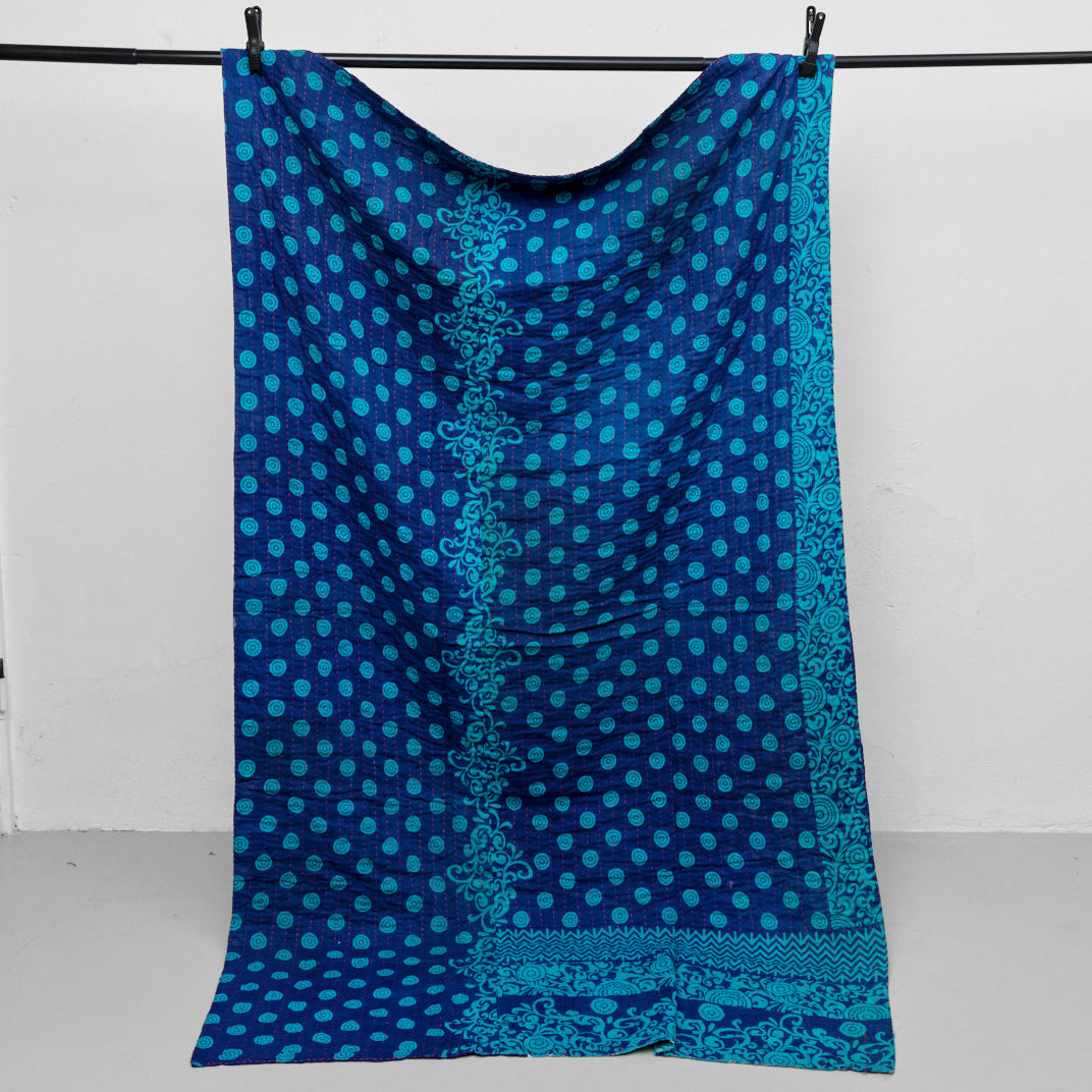 Unika sari kantha tæppe 120 x 200 cm