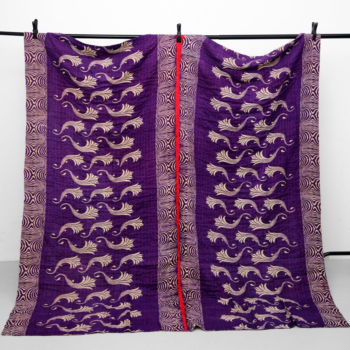 Unika sari kantha tæppe 200 x 200 cm