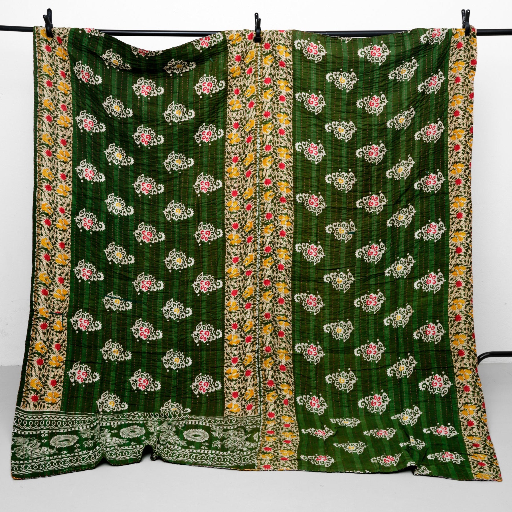 Unika sari kantha tæppe 200 x 200 cm
