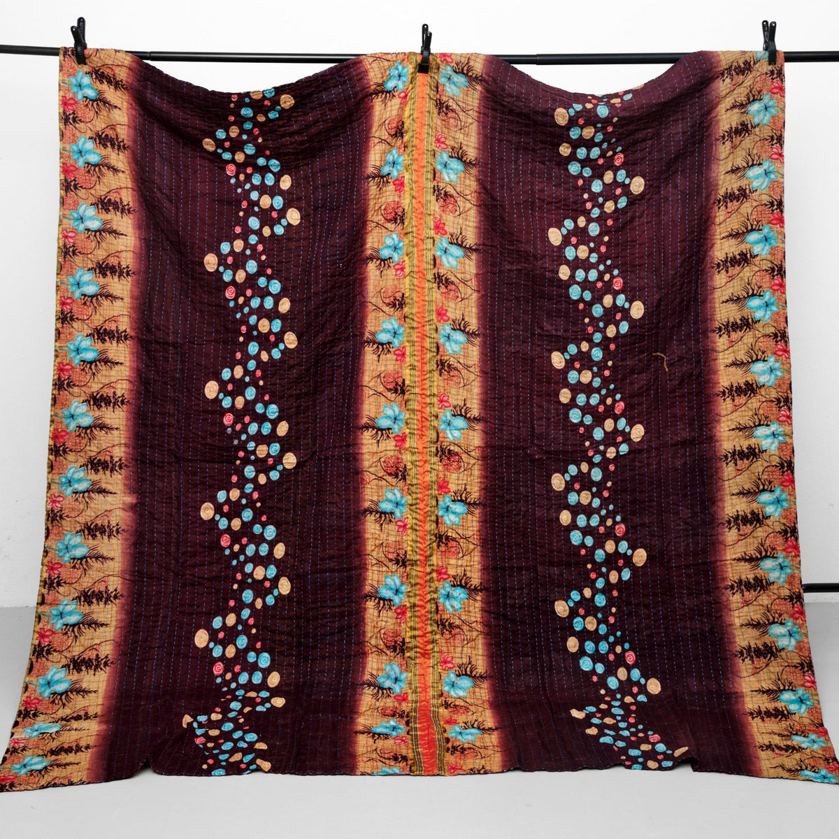 Unika sari kantha tæppe 200 x 200 cm