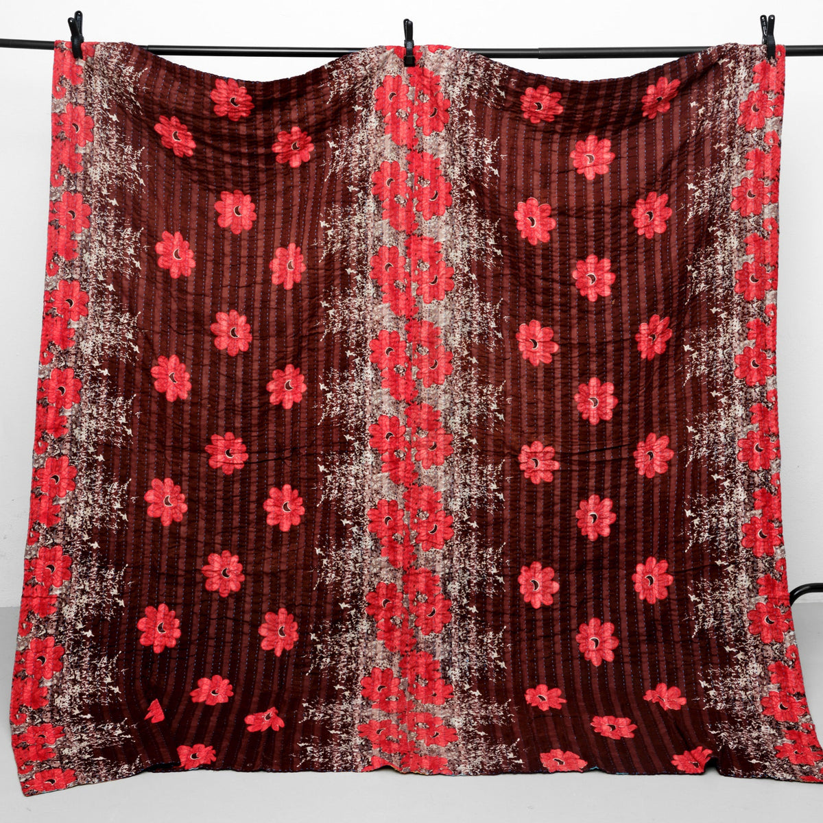 Unika sari kantha tæppe 200 x 200 cm