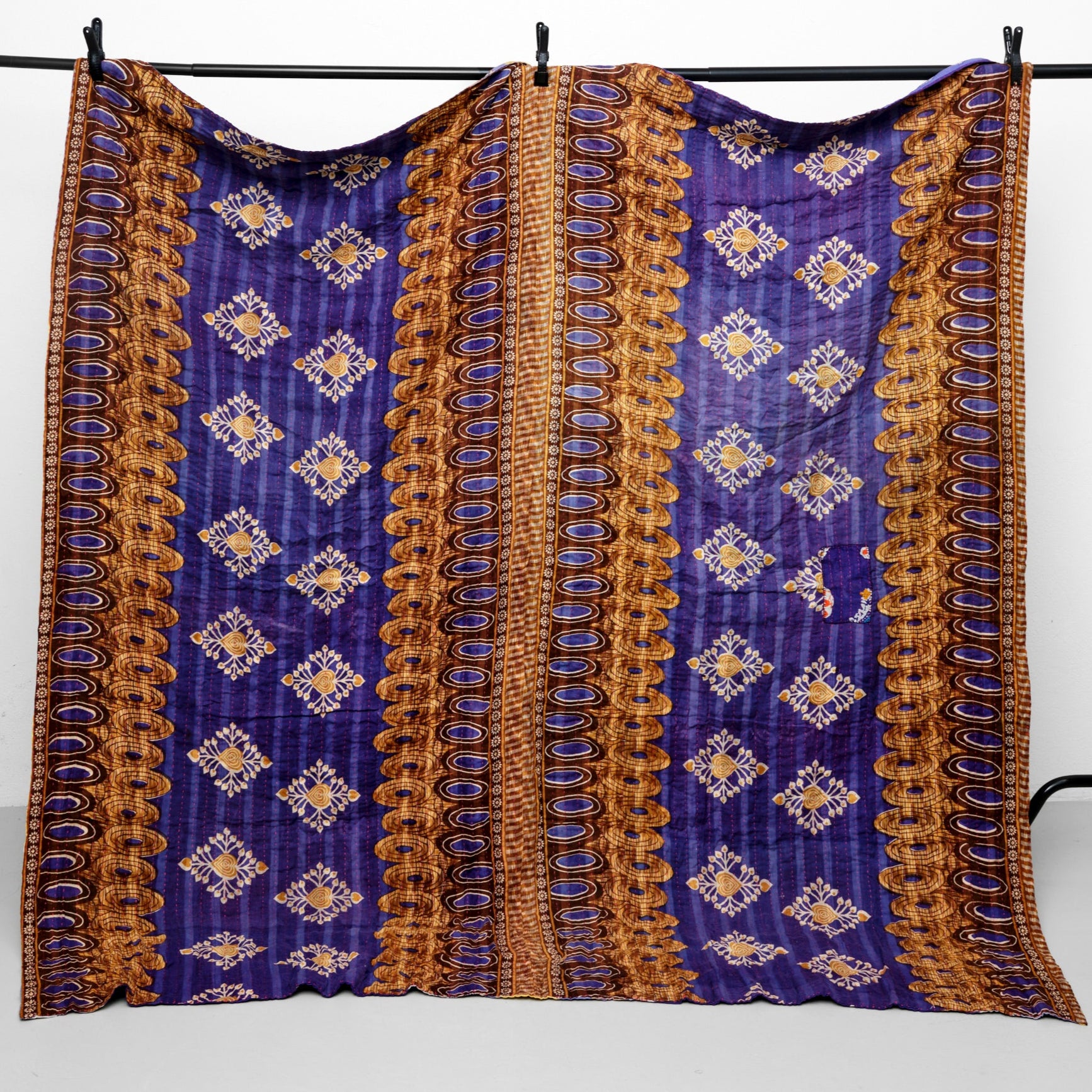 Unika sari kantha tæppe 200 x 200 cm
