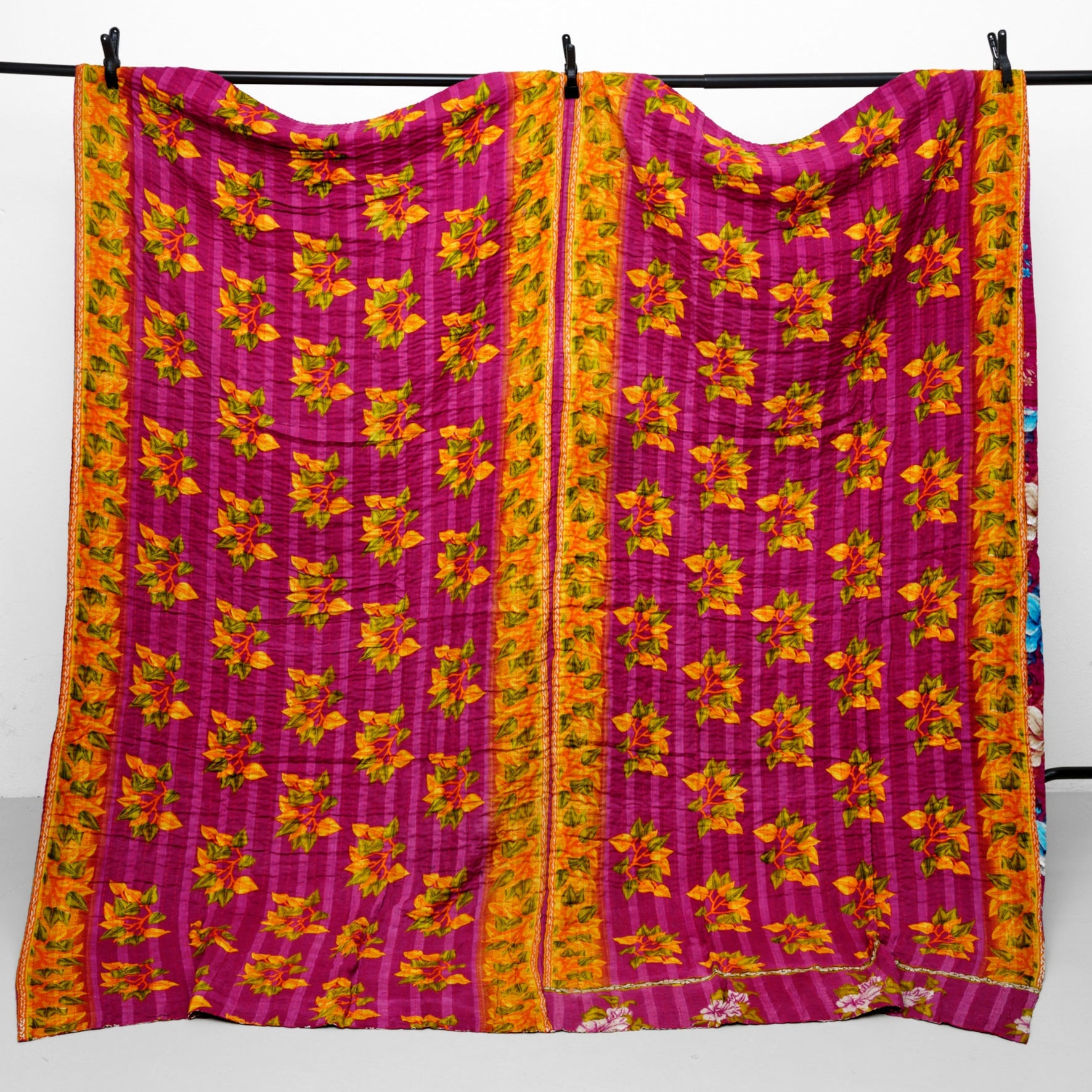 Unika sari kantha tæppe 200 x 200 cm