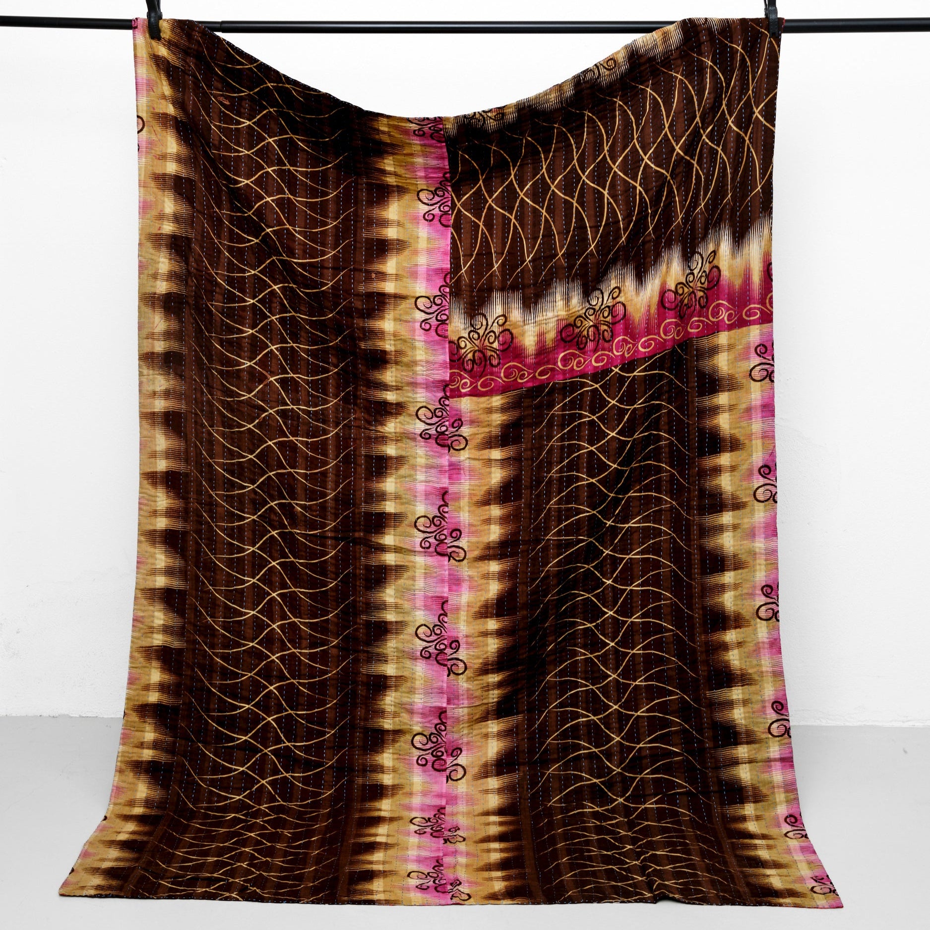 Unika sari kantha tæppe 140 x 200 cm