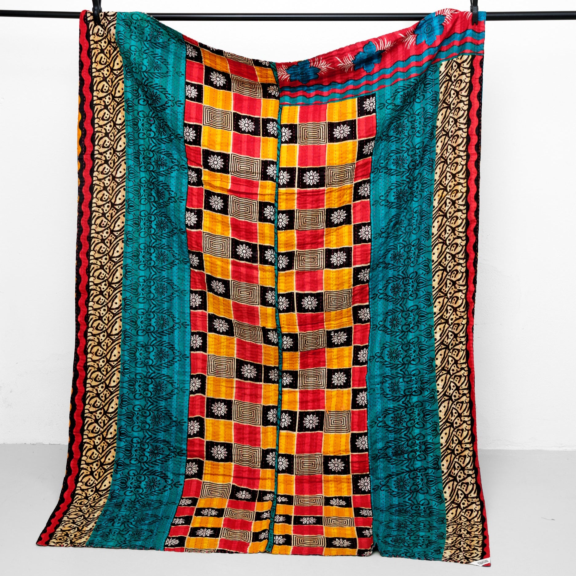 Unika sari kantha tæppe 140 x 200 cm