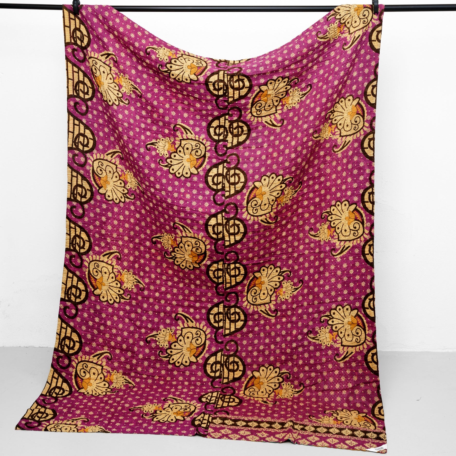 Unika sari kantha tæppe 140 x 200 cm