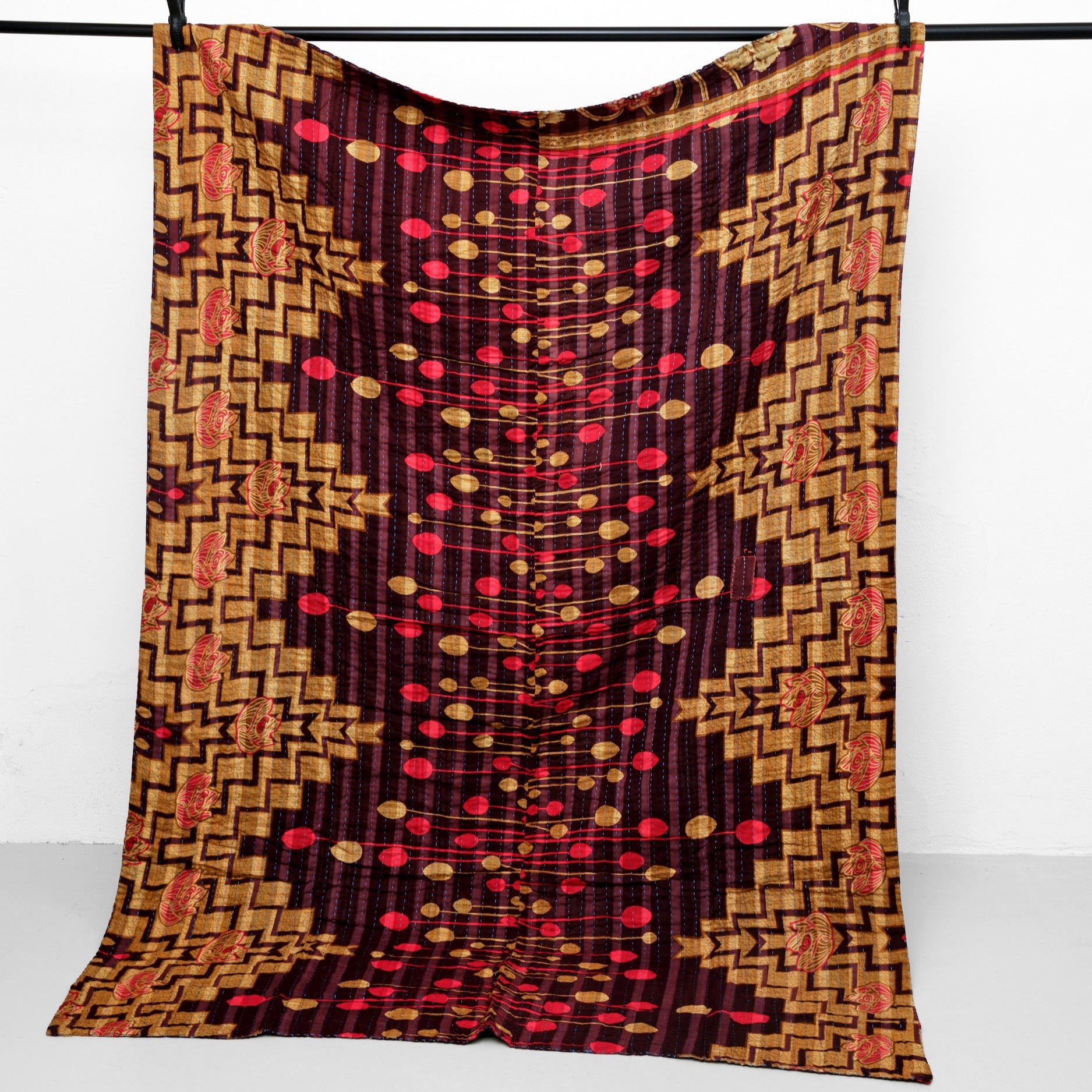 Unika sari kantha tæppe 140 x 200 cm