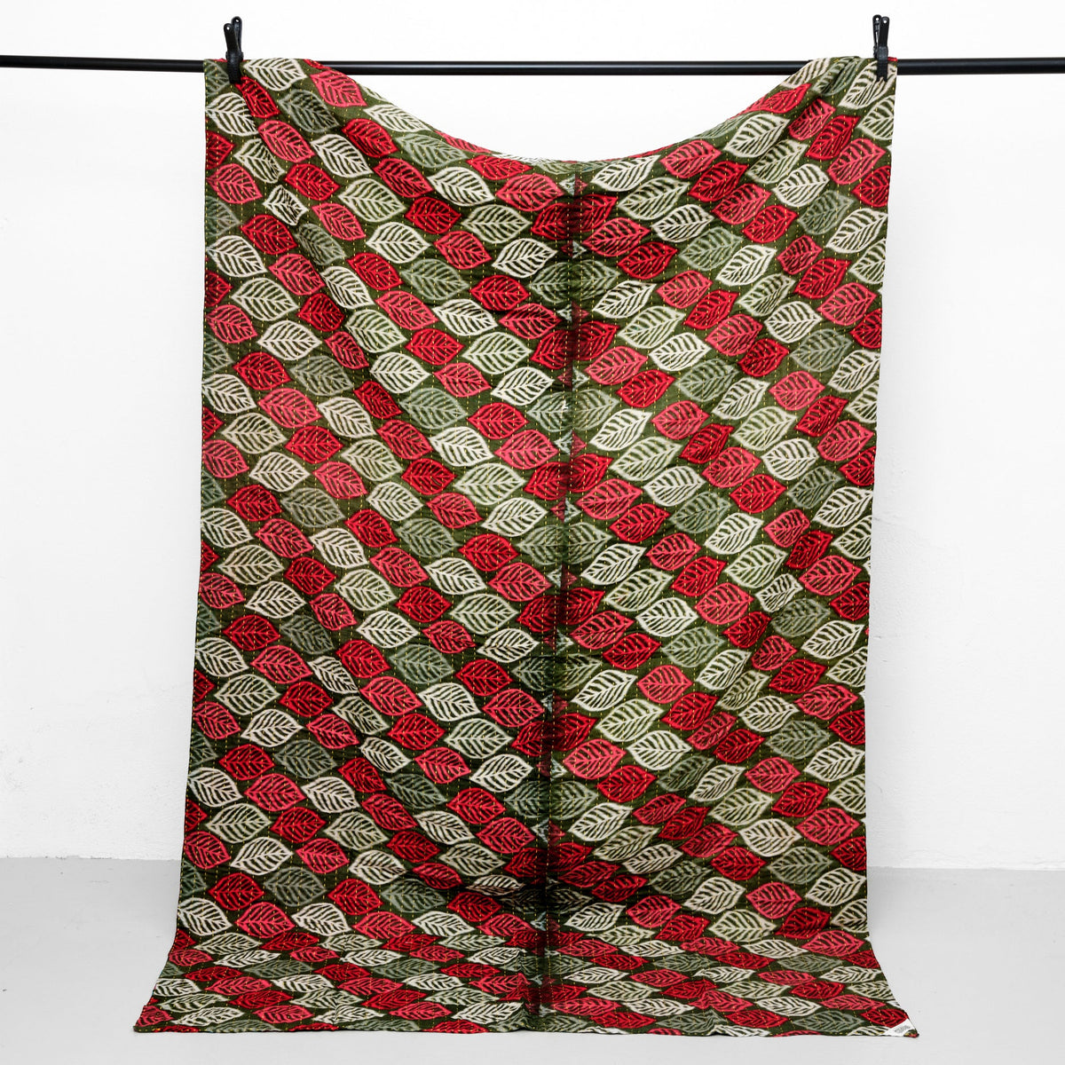 Unika sari kantha tæppe 120 x 200 cm