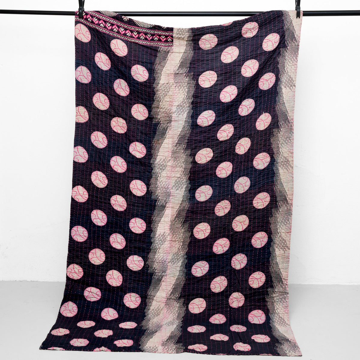 Unika sari kantha tæppe 120 x 200 cm
