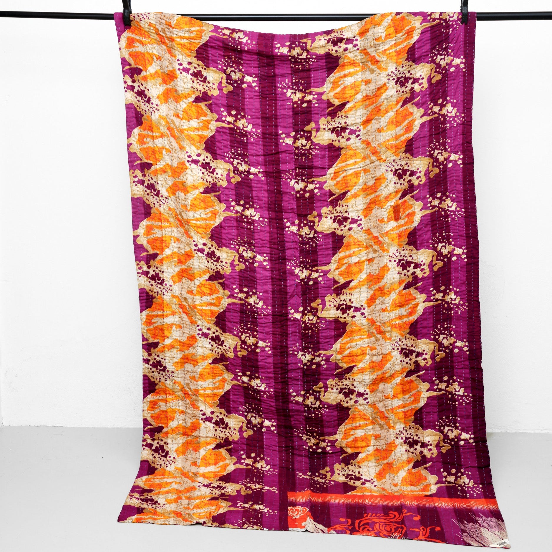 Unika sari kantha tæppe 120 x 200 cm