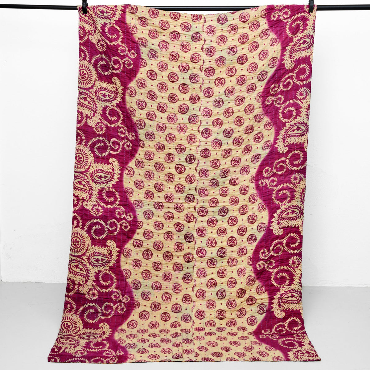 Unika sari kantha tæppe 120 x 200 cm