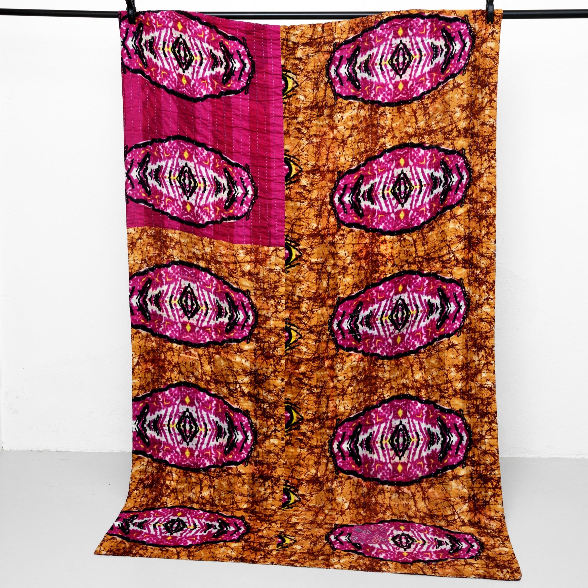 Unika sari kantha tæppe 120 x 200 cm