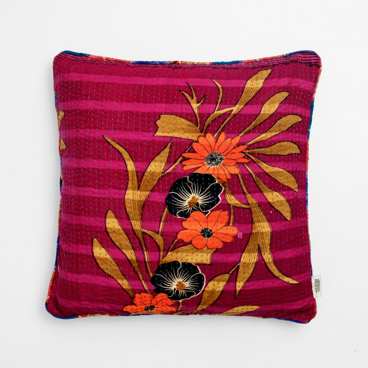 Unika kantha sari bomuldspude 50 x 50