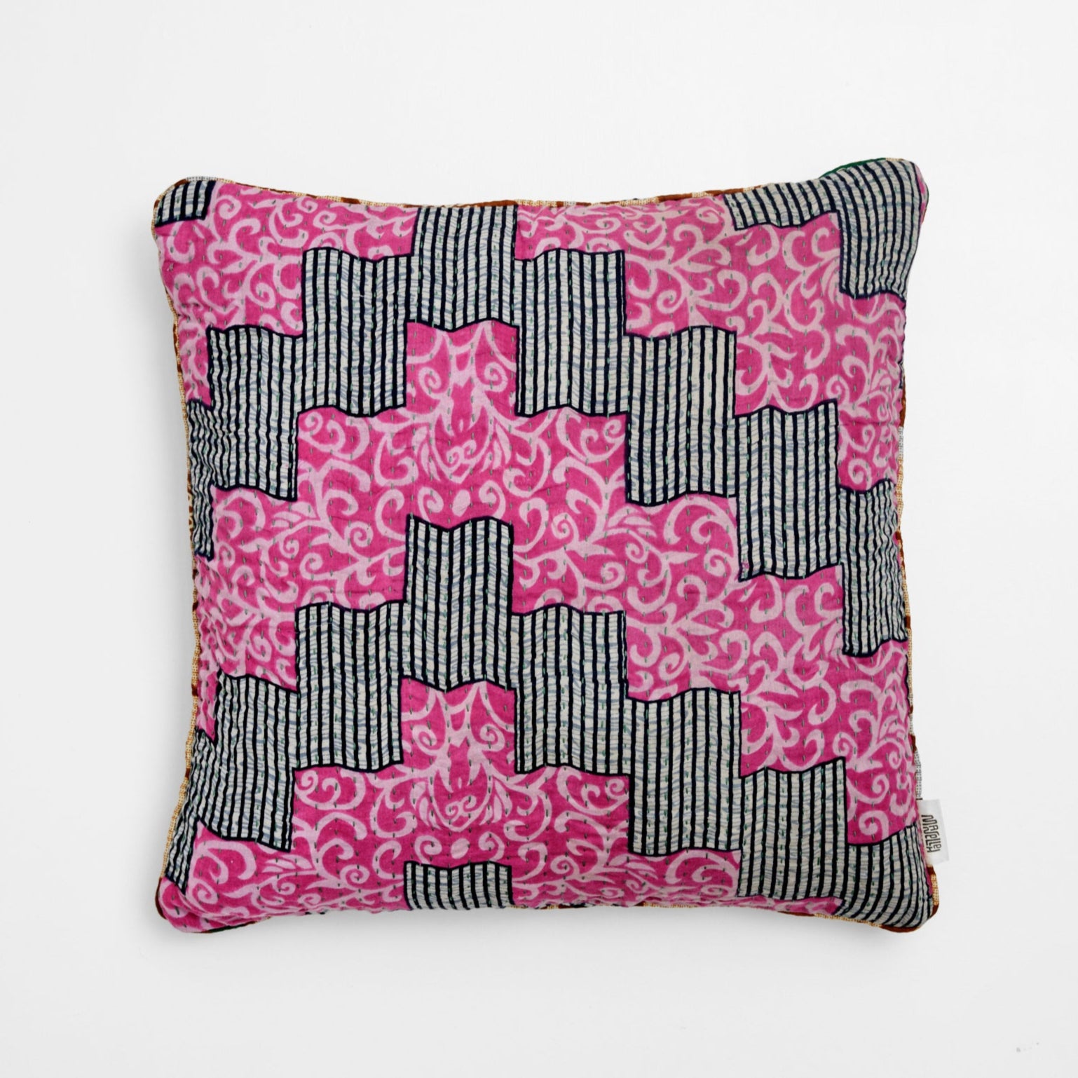 Unika kantha sari bomuldspude 50 x 50