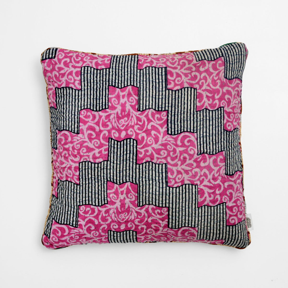 Unika kantha sari bomuldspude 50 x 50