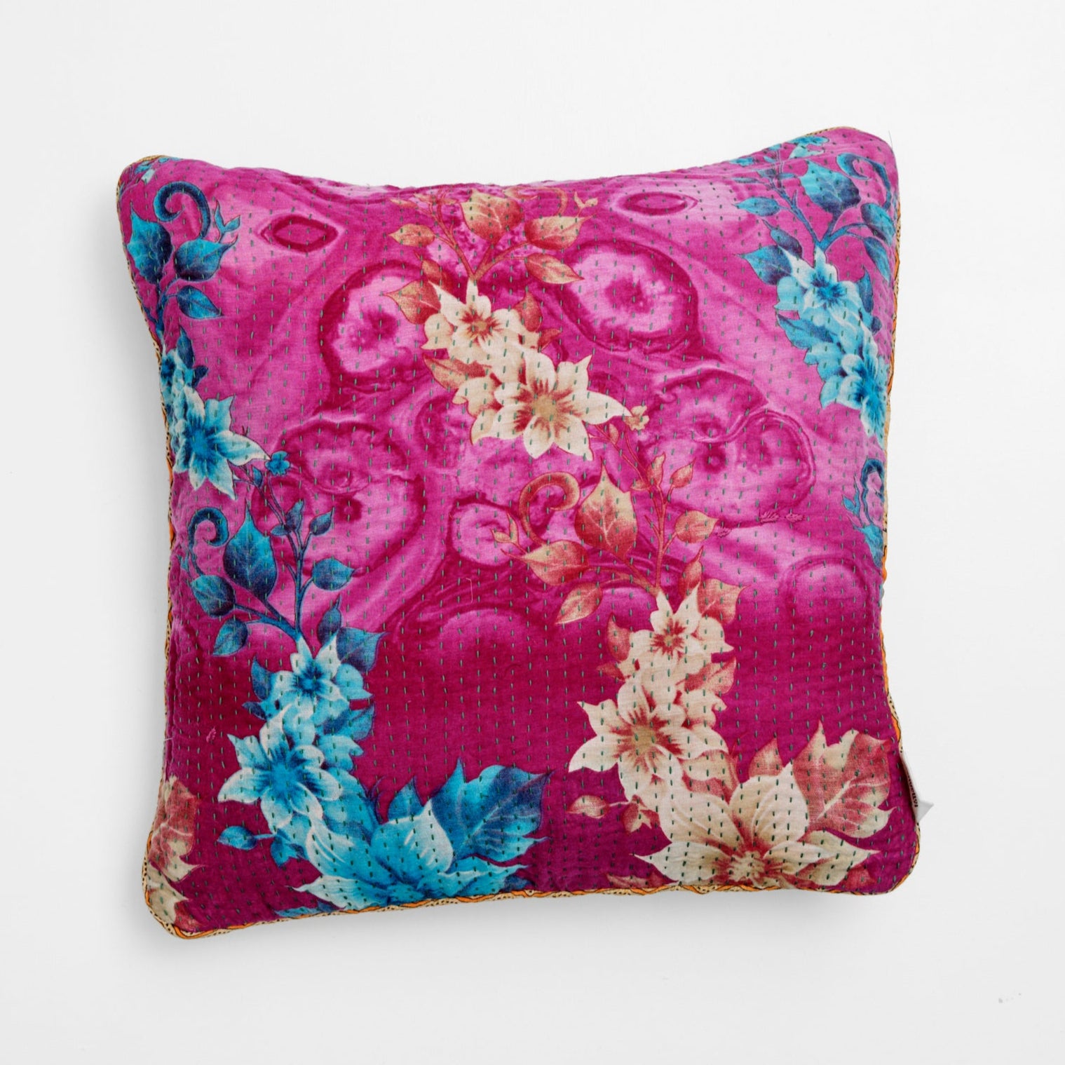 Unika kantha sari bomuldspude 50 x 50