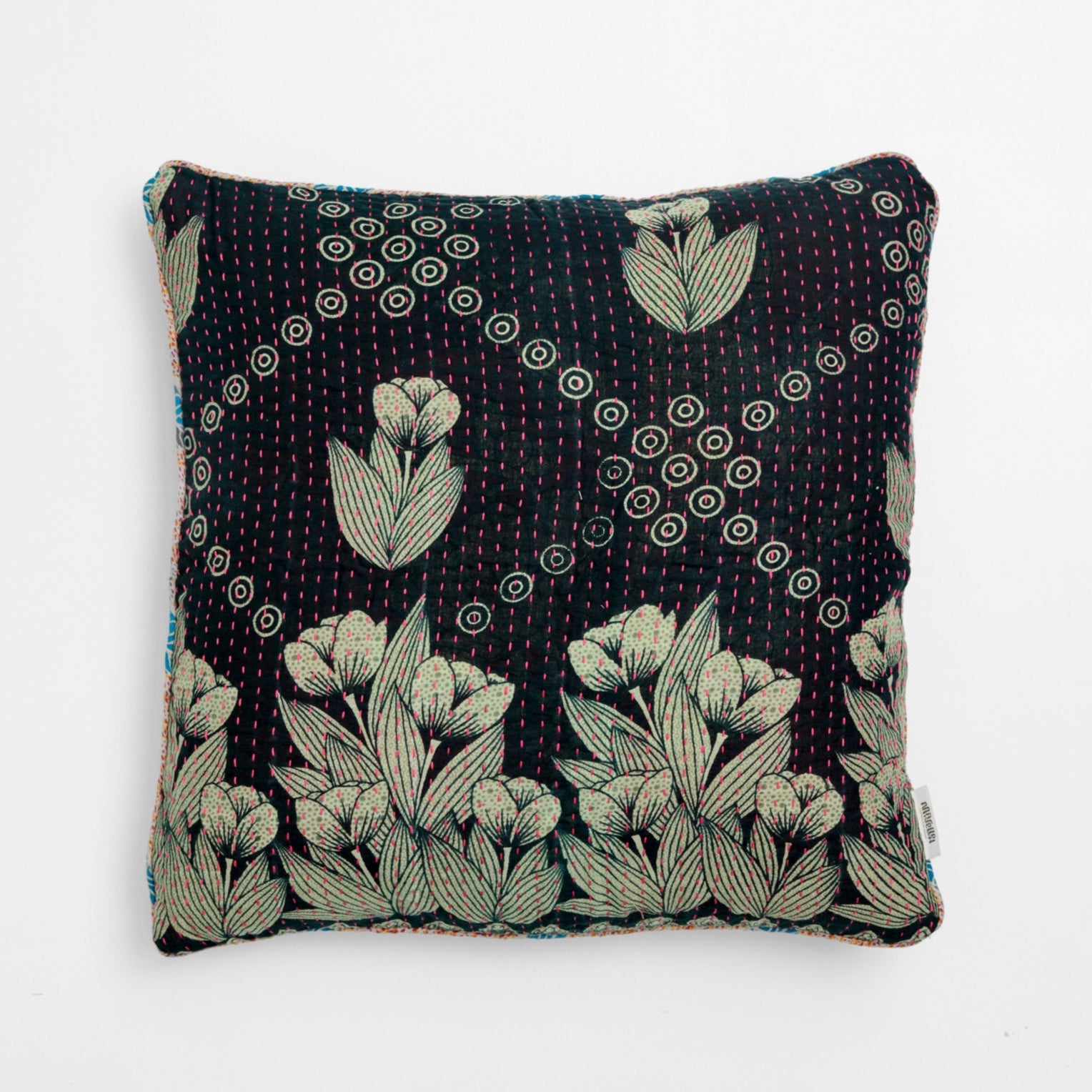 Unika kantha sari bomuldspude 50 x 50