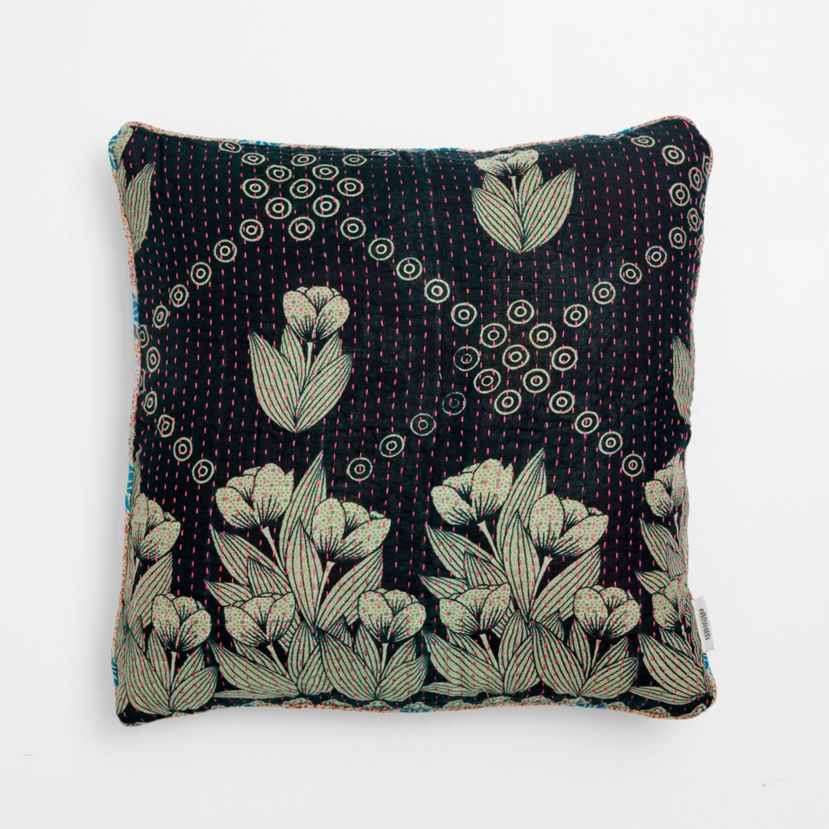 Unika kantha sari bomuldspude 50 x 50