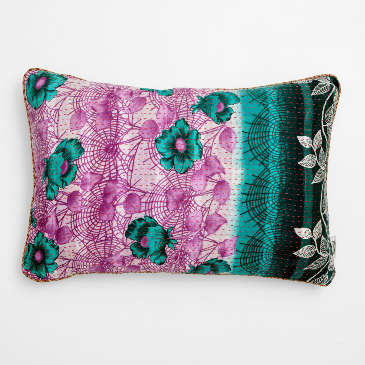 Unika kantha sari bomuldspude 40 x 60