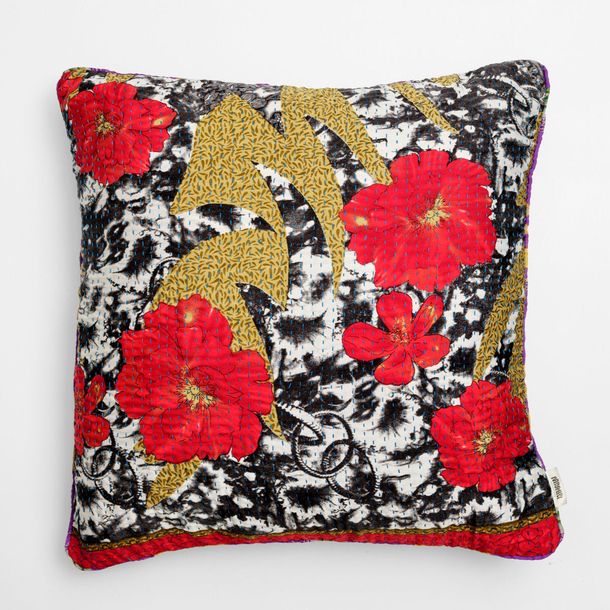 Unika kantha sari silkepude 60 x 60 cm