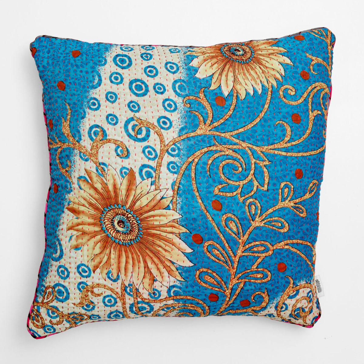 Unika kantha sari silkepude 60 x 60 cm