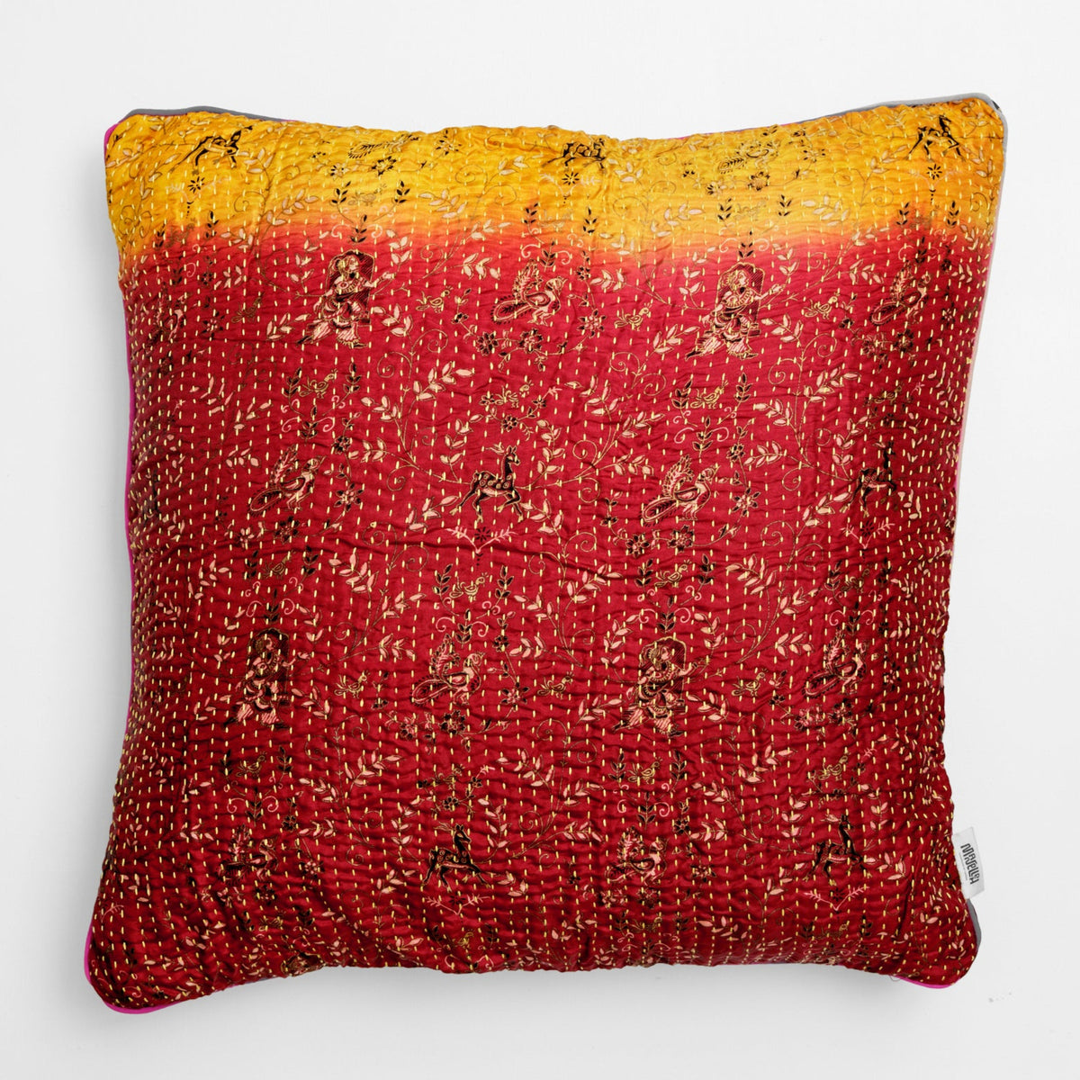Unika kantha sari silkepude 60 x 60 cm