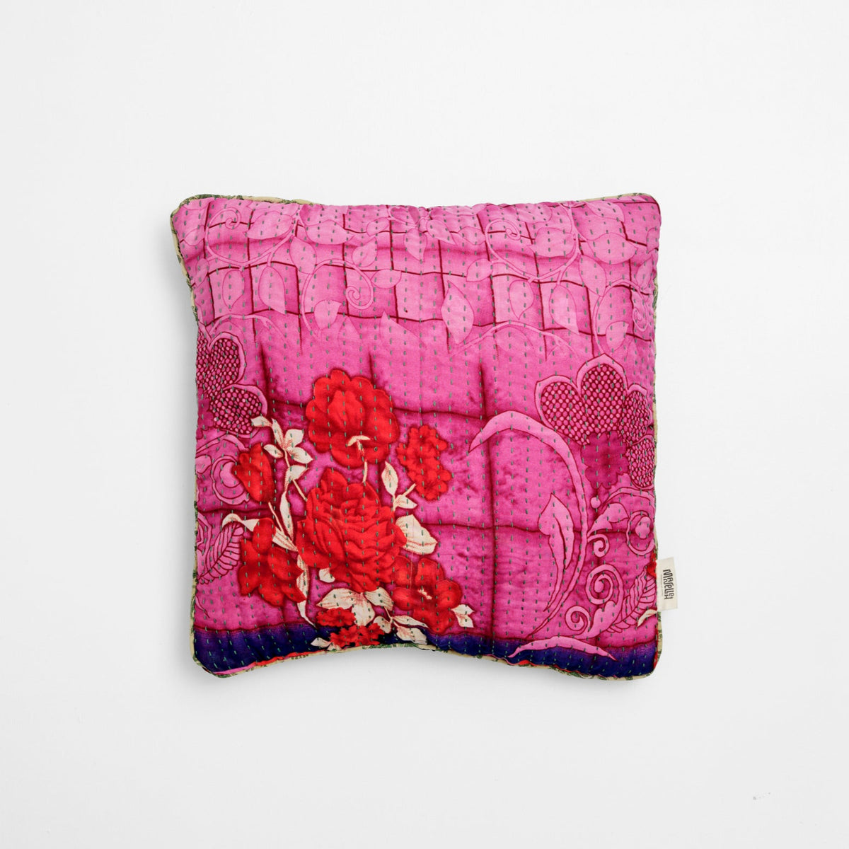 Unika kantha sari silkepude 40 x 40 cm