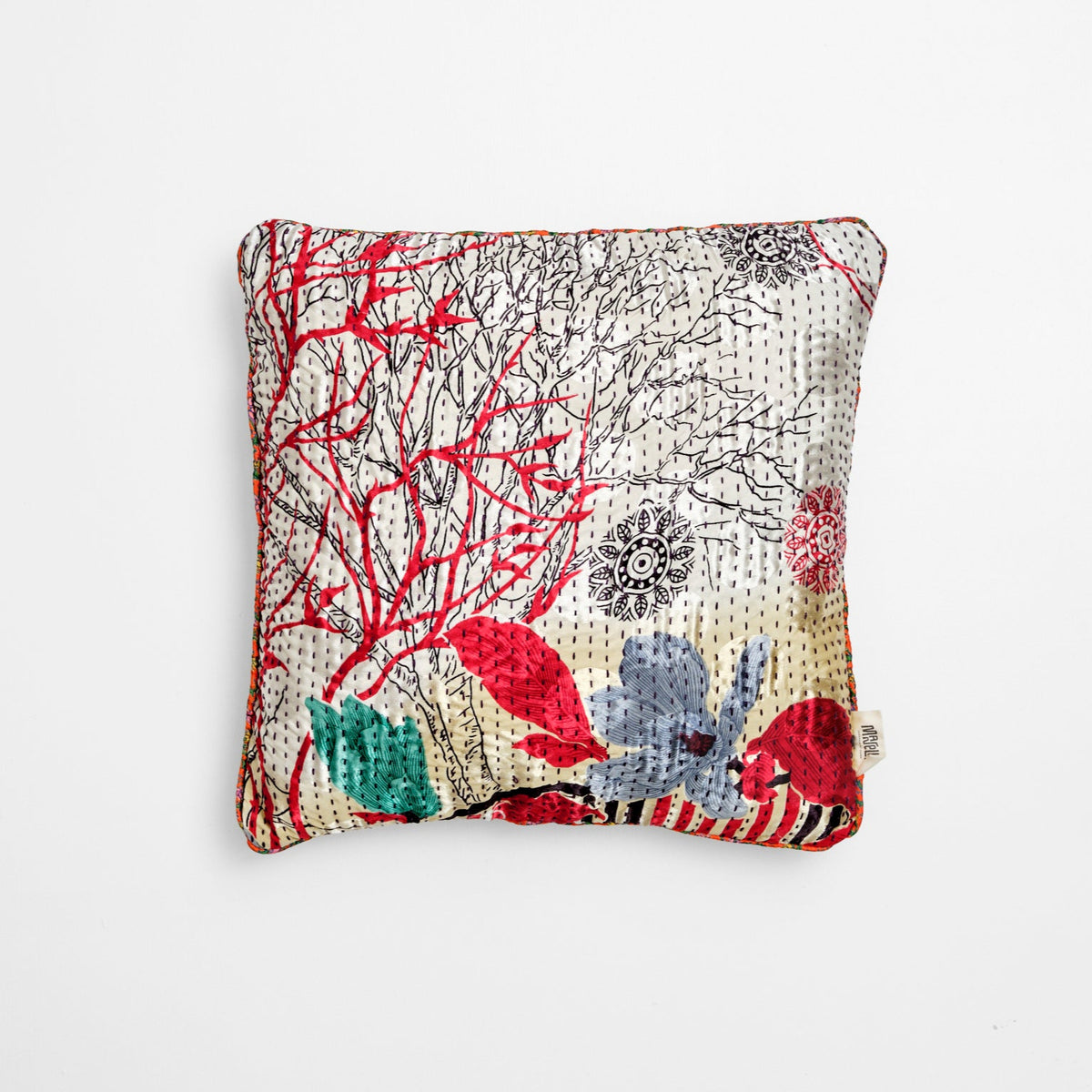 Unika kantha sari silkepude 40 x 40 cm