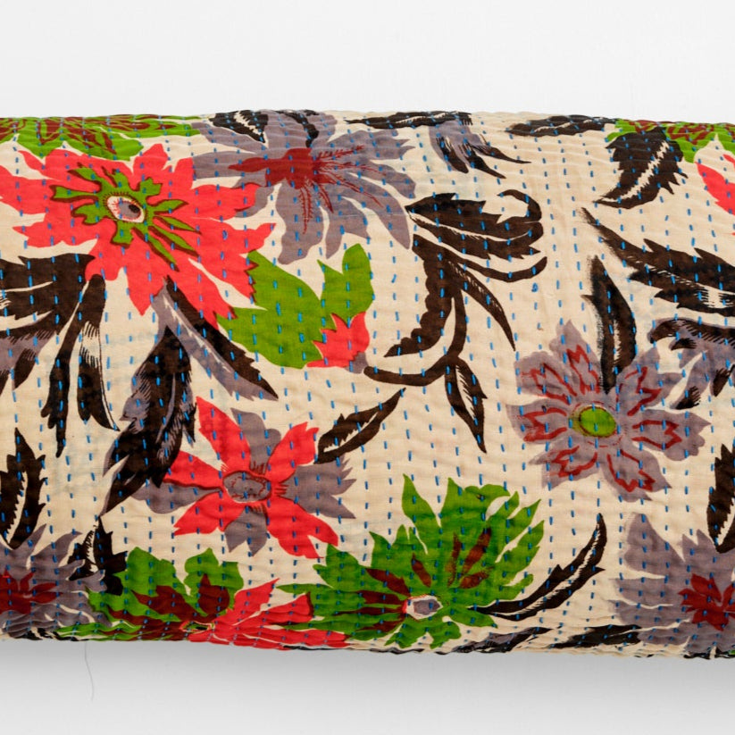 Unique kantha sari cotton pillow 60 x 60