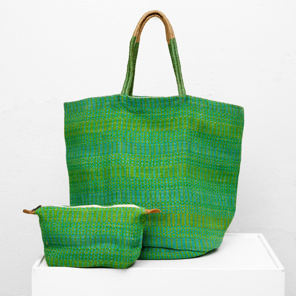 Weekendtaske (grøn jute)