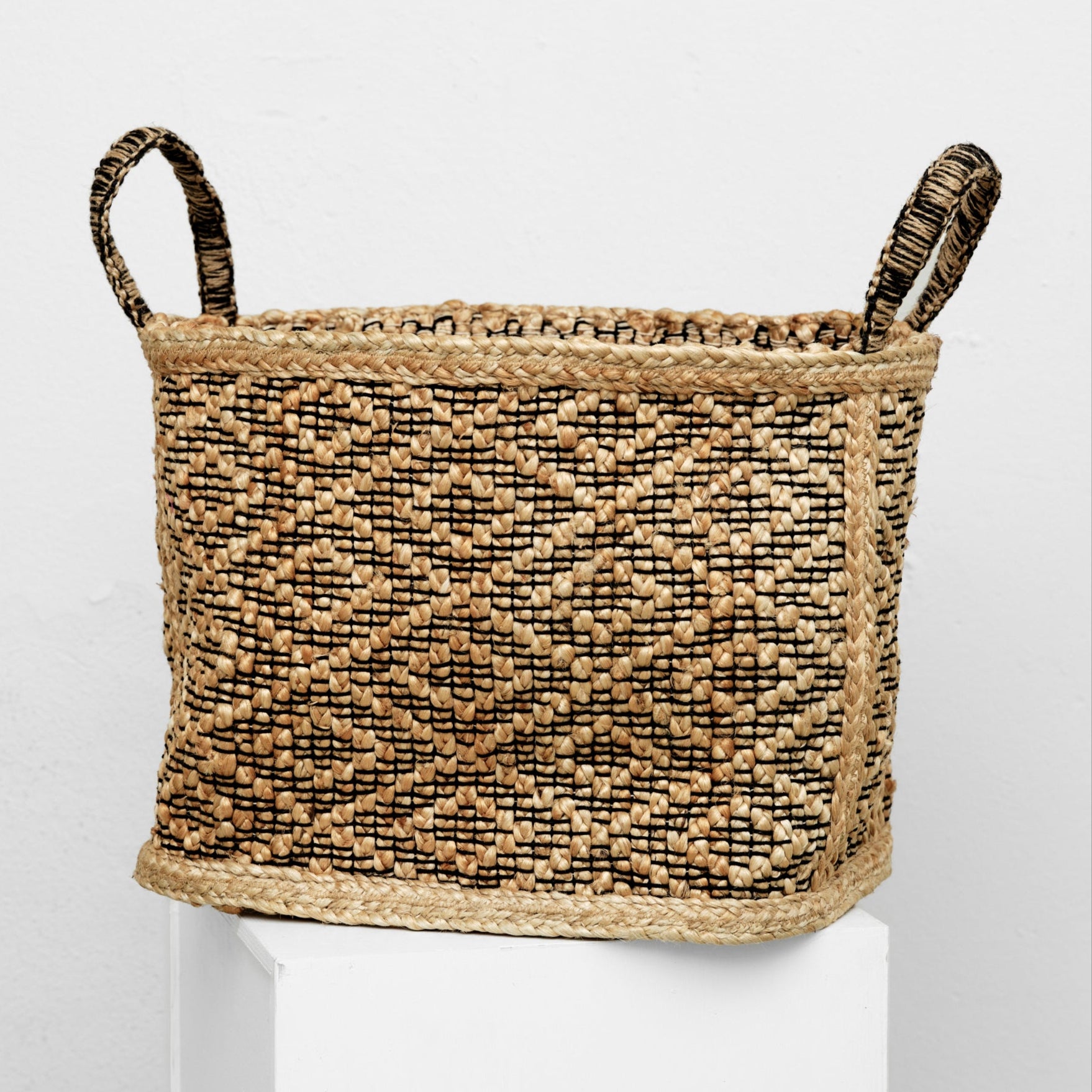 Jute kurv large (dobbelt diamant)