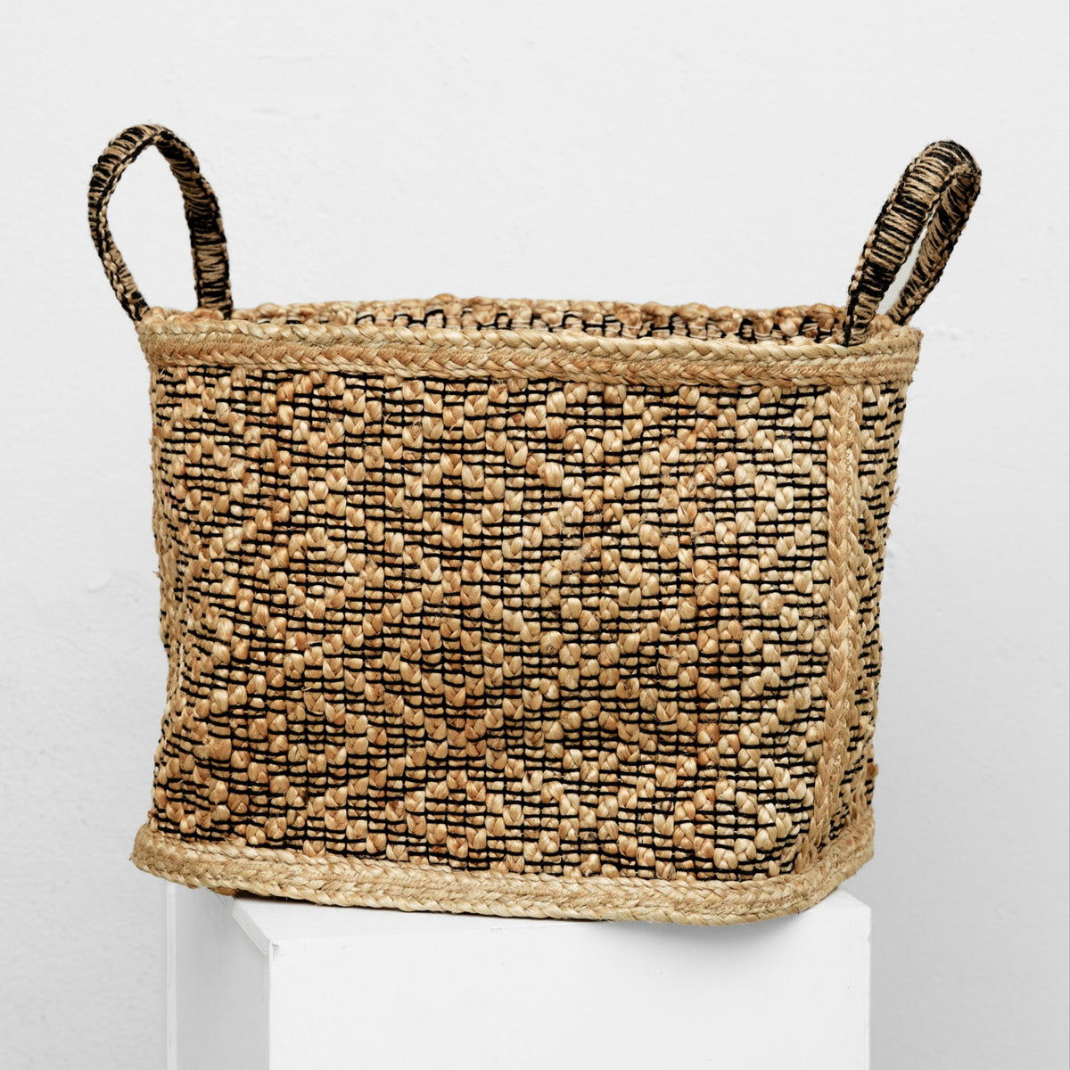 Jute kurv large (dobbelt diamant)