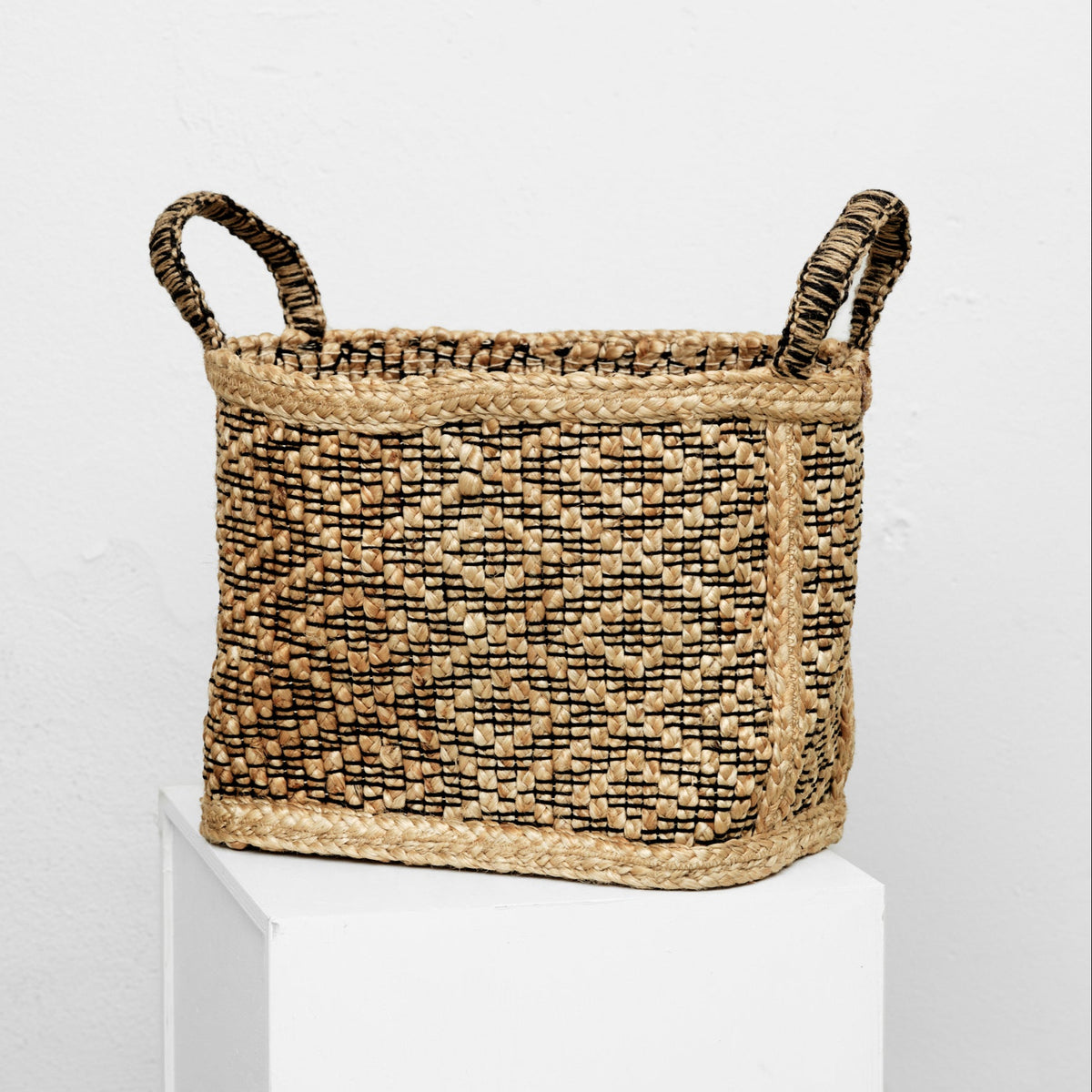 Jute kurv medium (dobbelt diamant)