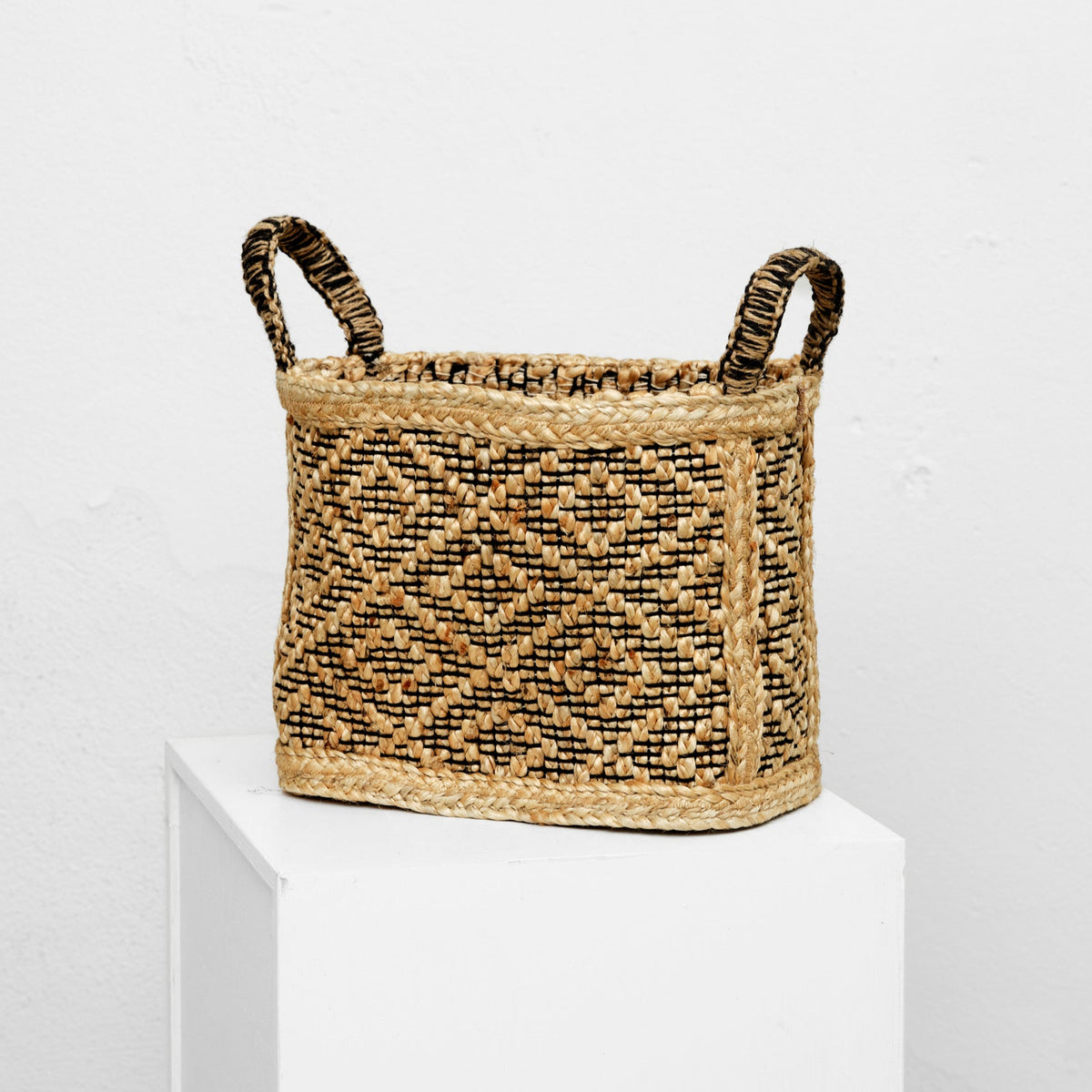 Jute kurv small (dobbelt diamant)