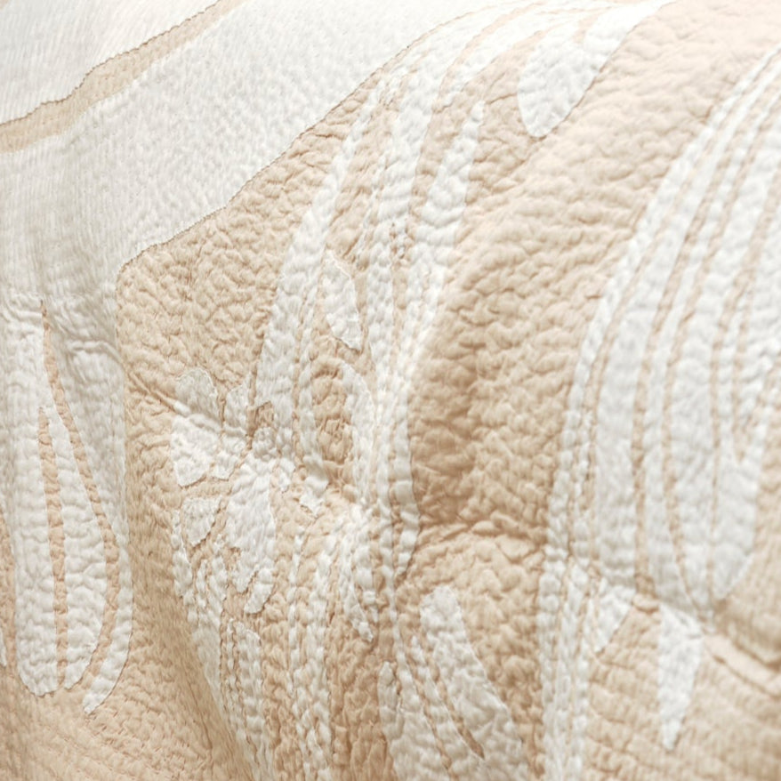 Quiltet sengetæppe 240 x 260 cm (Beige)