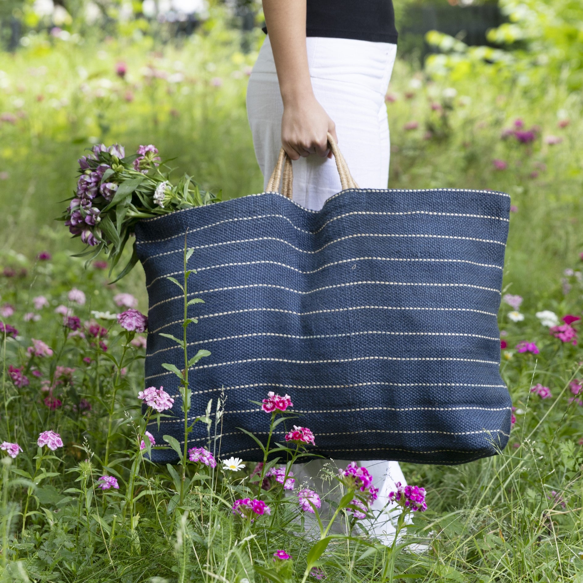 Weekend bag (navy blue wide model)